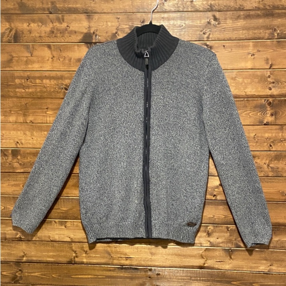 Tom Tailor Heather Gray Zip-Up Sweater | Size L